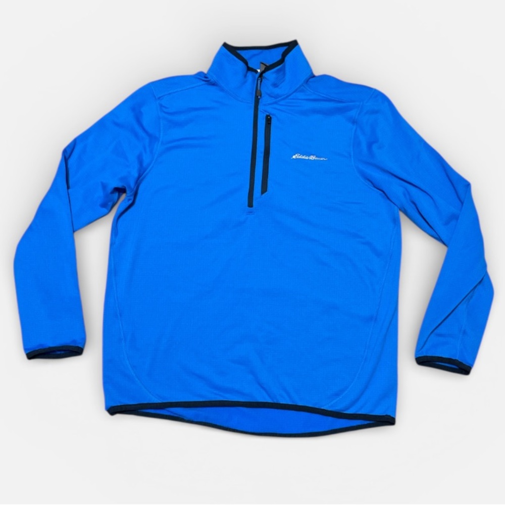 Men's Eddie Bauer Activator Grid Fleece 1/2 Zip Pullover Bright Blue Size M